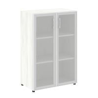 Шкаф средний широкий (2 средних фасада стекло в раме) Yalta LT.ST-2.4 R снежная патина